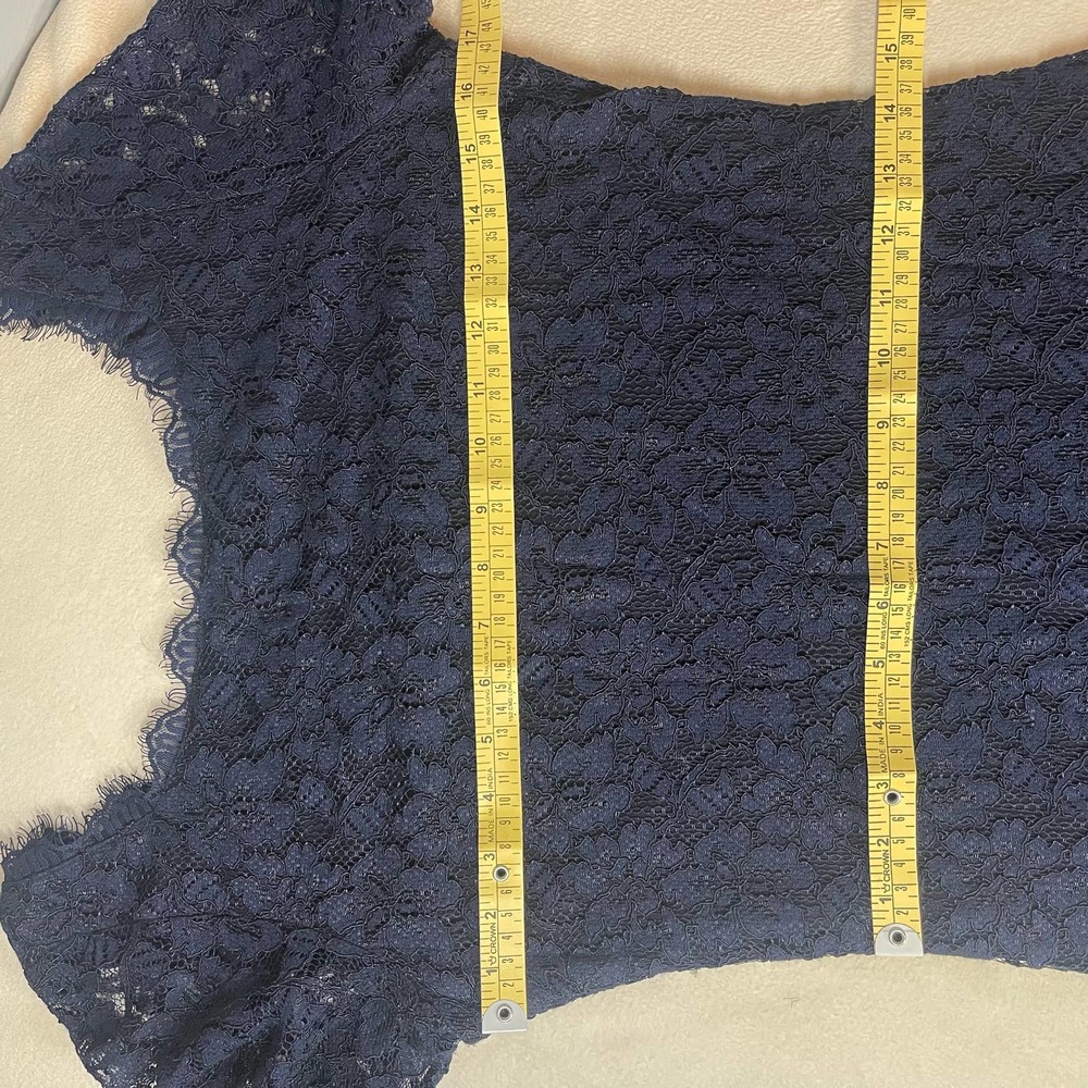 Diane von Furstenberg Zarita Scoop Dress Navy Lace size 8 - Picture 12 of 16
